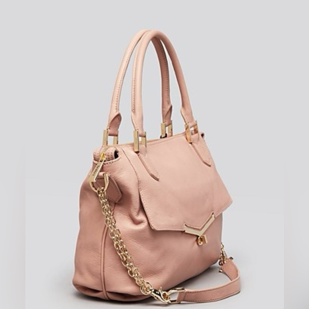 Botkier Valentina Satchel, Convertible Shoulder, Crossbody Bag, Dusty Rose - Picture 2 of 6